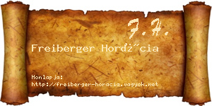 Freiberger Horácia névjegykártya